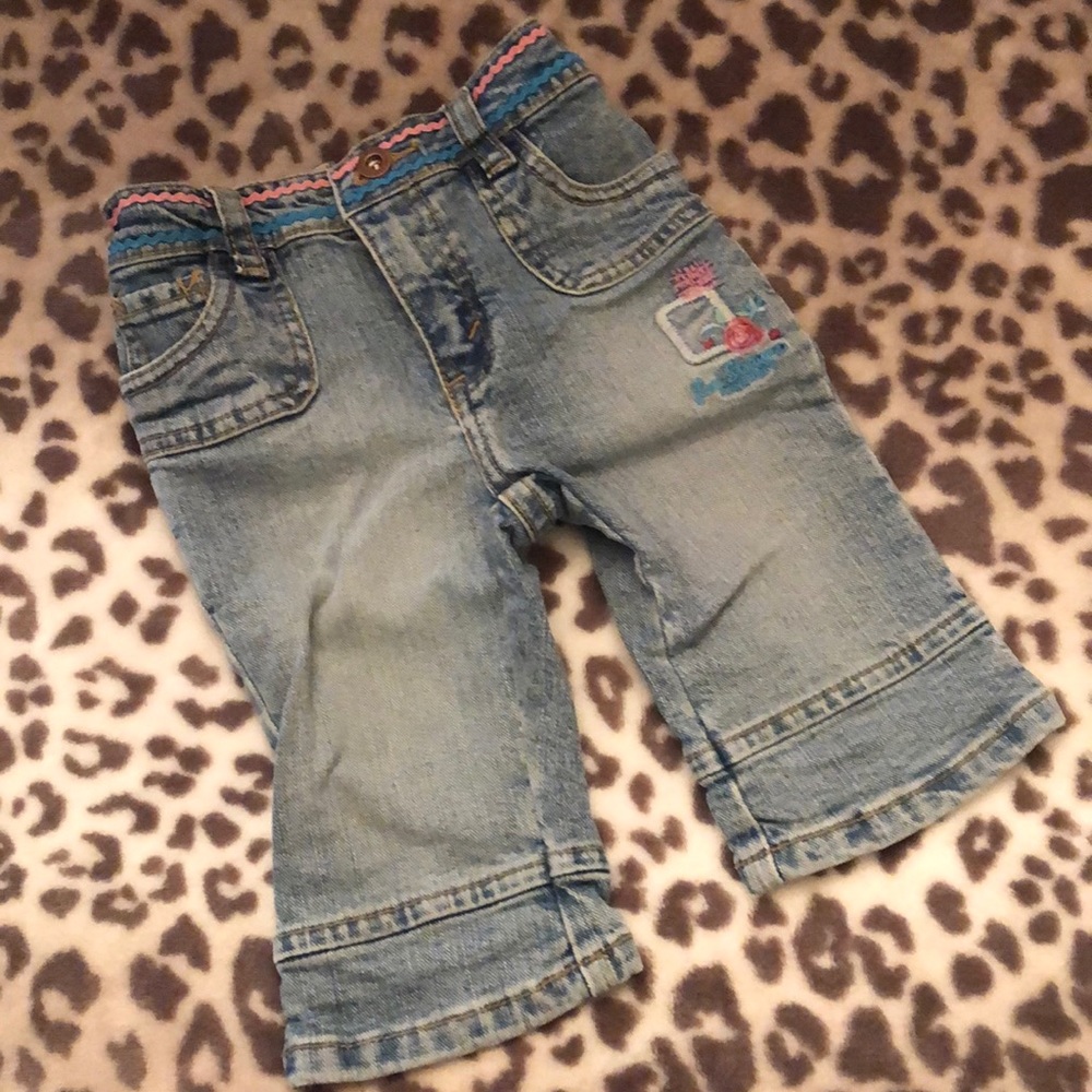 Levi’s Blue Denim Jeans Rose Patch 24 Months